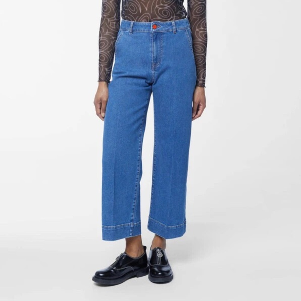 Cop Copine Stanly high waist wide leg cropped jean sz 36